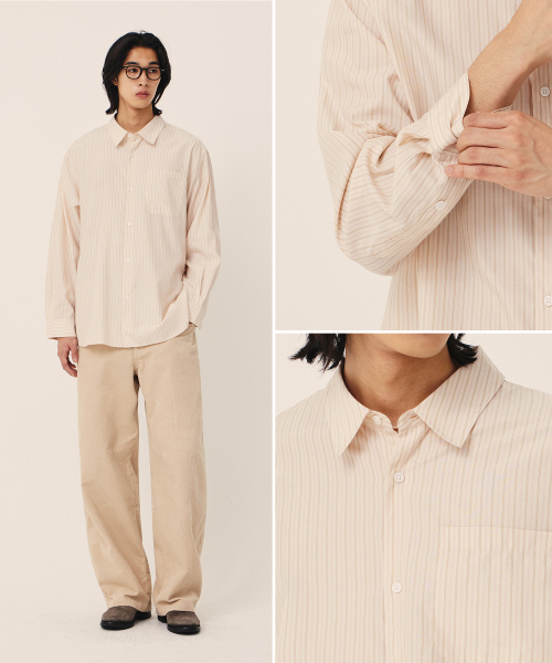 KIIMUIR(キミュア)の「ストライプシャツ_ピンク(シャツ/ブラウス・レディース・ピンク・MEDIUM/LARGE)」の6枚目の写真