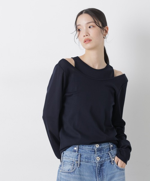 upperhights(アッパーハイツ)の「upper hights/TANK AND B/N PO(Tシャツ/カットソー・レディース・ライトイエロー/ホワイト/ネイビー・1)」の1枚目の写真