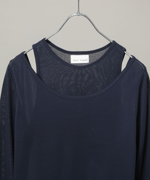 upperhights(アッパーハイツ)の「upper hights/TANK AND B/N PO(Tシャツ/カットソー・レディース・ライトイエロー/ホワイト/ネイビー・1)」の6枚目の写真