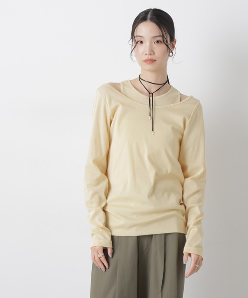 upperhights(アッパーハイツ)の「upper hights/TANK AND B/N PO(Tシャツ/カットソー・レディース・ライトイエロー/ホワイト/ネイビー・1)」の17枚目の写真
