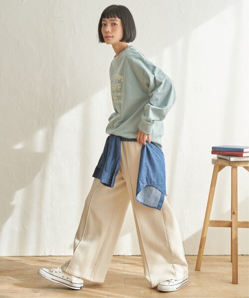 LBC（エルビーシー）の「裏起毛センタータックイージーパンツ（スウェットパンツ・レディース・グレー/アイボリー/ブラック/ダークブラウン・L/M）」の22枚目の写真