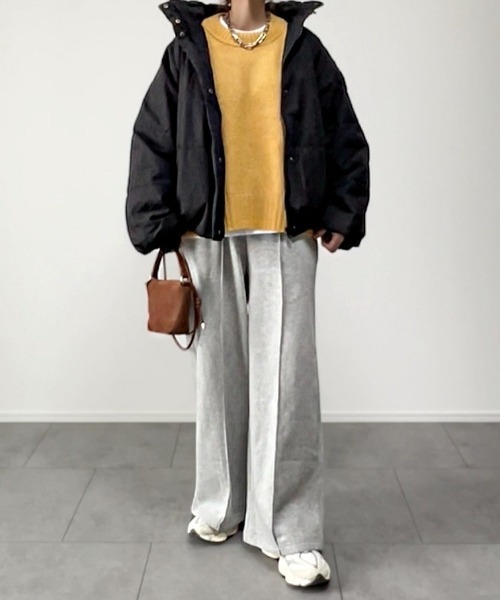 LBC（エルビーシー）の「裏起毛センタータックイージーパンツ（スウェットパンツ・レディース・グレー/アイボリー/ブラック/ダークブラウン・L/M）」の6枚目の写真