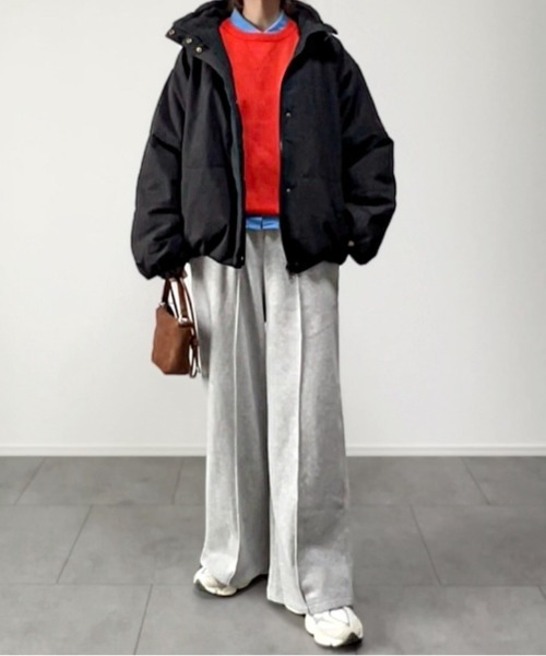 LBC（エルビーシー）の「裏起毛センタータックイージーパンツ（スウェットパンツ・レディース・グレー/アイボリー/ブラック/ダークブラウン・L/M）」の8枚目の写真