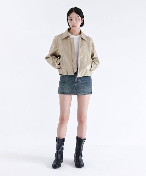 MUSINSA STANDARD WOMAN（ムシンサスタンダードウーマン）の「ウィメンズパテント合成皮革シングルジャケット[ベージュ]（ライダースジャケット・レディース・その他・S/M）」の11枚目の写真