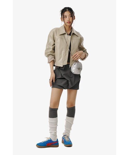 MUSINSA STANDARD WOMAN（ムシンサスタンダードウーマン）の「ウィメンズパテント合成皮革シングルジャケット[ベージュ]（ライダースジャケット・レディース・その他・S/M）」の15枚目の写真