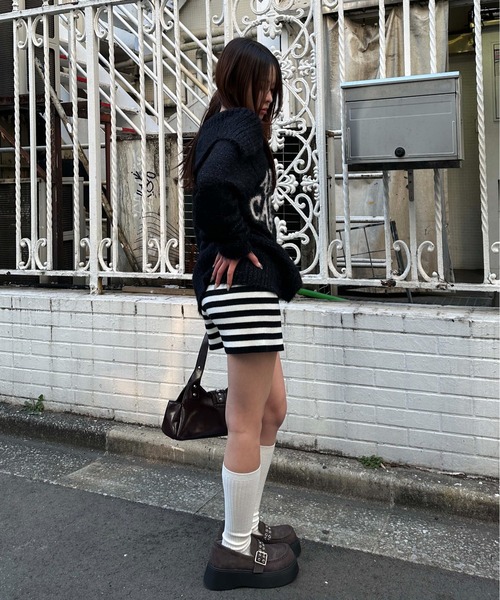 sedacle girl（セダクルガール）の「ボーダーホットパンツ（その他パンツ・レディース・ブラック/チャコールグレー・FREE）」の17枚目の写真