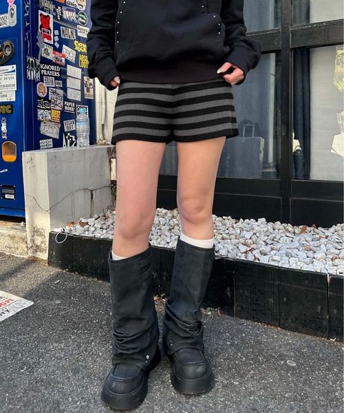 sedacle girl（セダクルガール）の「ボーダーホットパンツ（その他パンツ・レディース・ブラック/チャコールグレー・FREE）」の18枚目の写真