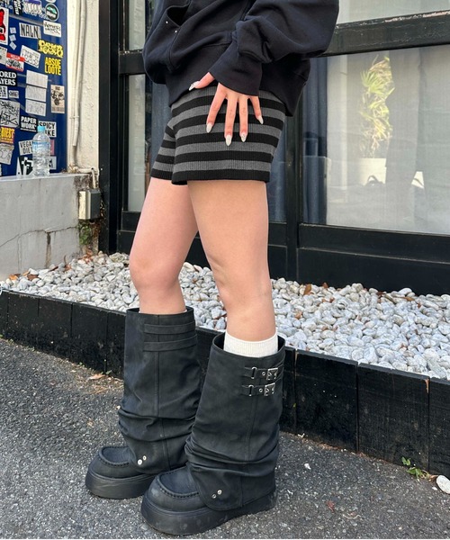 sedacle girl（セダクルガール）の「ボーダーホットパンツ（その他パンツ・レディース・ブラック/チャコールグレー・FREE）」の19枚目の写真