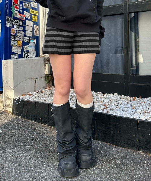 sedacle girl（セダクルガール）の「ボーダーホットパンツ（その他パンツ・レディース・ブラック/チャコールグレー・FREE）」の3枚目の写真