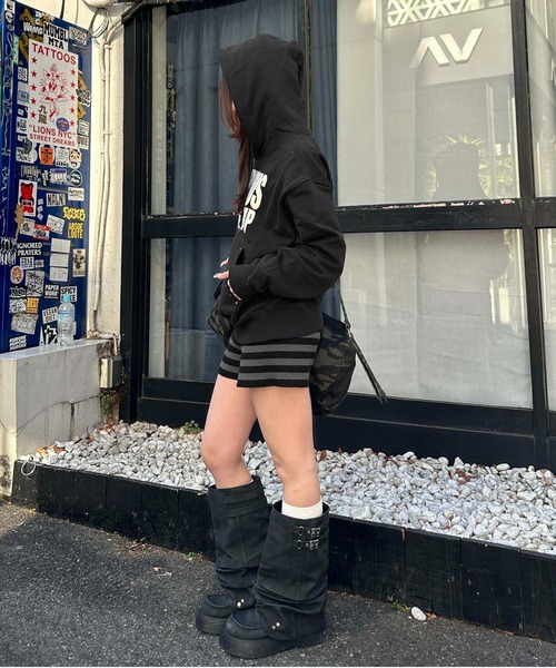 sedacle girl（セダクルガール）の「ボーダーホットパンツ（その他パンツ・レディース・ブラック/チャコールグレー・FREE）」の6枚目の写真