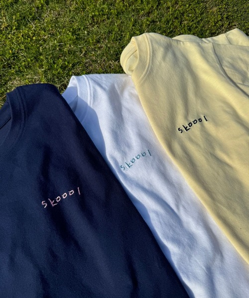 skoool（スクール）の「ロゴデザイン 半袖Tシャツ／フロントプリント × ベーシックシルエット（Tシャツ/カットソー・メンズ・ネイビー/ホワイト/イエロー・LARGE/MEDIUM）」の6枚目の写真