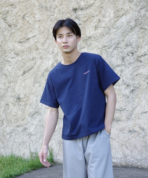skoool（スクール）の「ロゴデザイン 半袖Tシャツ／フロントプリント × ベーシックシルエット（Tシャツ/カットソー・メンズ・ネイビー/ホワイト/イエロー・LARGE/MEDIUM）」の8枚目の写真