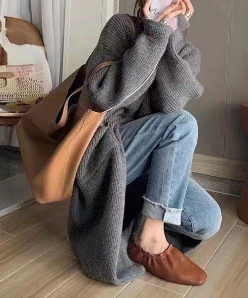 SallyLunn(サリーラン)の「コートライクロングカーディガン(カーディガン/ボレロ・レディース・ブラウン/ブラック/グレー・FREE)」の11枚目の写真