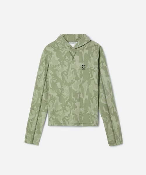 s/e/o（エスイーオー）の「CAMO HOOD LAYERED TEE_DARK（Tシャツ/カットソー・レディース・その他・ONE SIZE）」の2枚目の写真