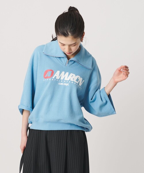 別注】＜Americana＞ジップ ショートスリーブ スウェットプルオーバー