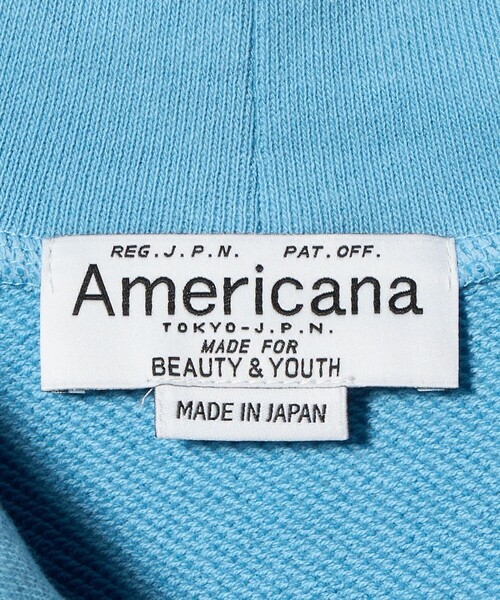 Americana アメリカーナ　BEAUTY &amp; YOUTH 別注】＜Americana＞ジップ ショートスリーブ スウェットプルオーバー