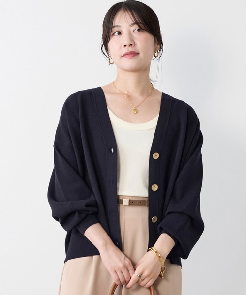 MICA&DEAL（マイカ＆ディール）の「ミラノリブショートカーディガン（ニット/セーター・レディース・ダークネイビー/ライトグレー/ピンク・FREE）」の3枚目の写真