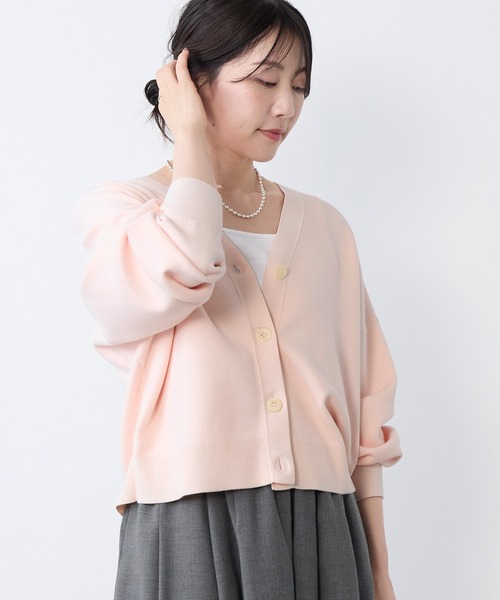 MICA&DEAL（マイカ＆ディール）の「ミラノリブショートカーディガン（ニット/セーター・レディース・ダークネイビー/ライトグレー/ピンク・FREE）」の21枚目の写真