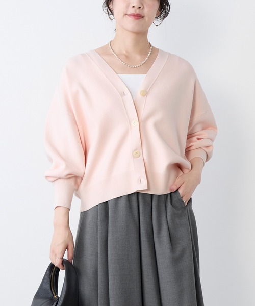 MICA&DEAL（マイカ＆ディール）の「ミラノリブショートカーディガン（ニット/セーター・レディース・ダークネイビー/ライトグレー/ピンク・FREE）」の20枚目の写真