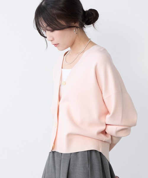 MICA&DEAL（マイカ＆ディール）の「ミラノリブショートカーディガン（ニット/セーター・レディース・ダークネイビー/ライトグレー/ピンク・FREE）」の19枚目の写真