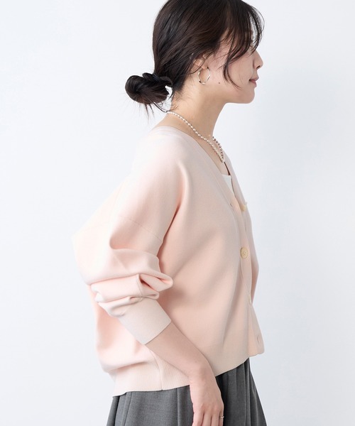 MICA&DEAL（マイカ＆ディール）の「ミラノリブショートカーディガン（ニット/セーター・レディース・ダークネイビー/ライトグレー/ピンク・FREE）」の18枚目の写真