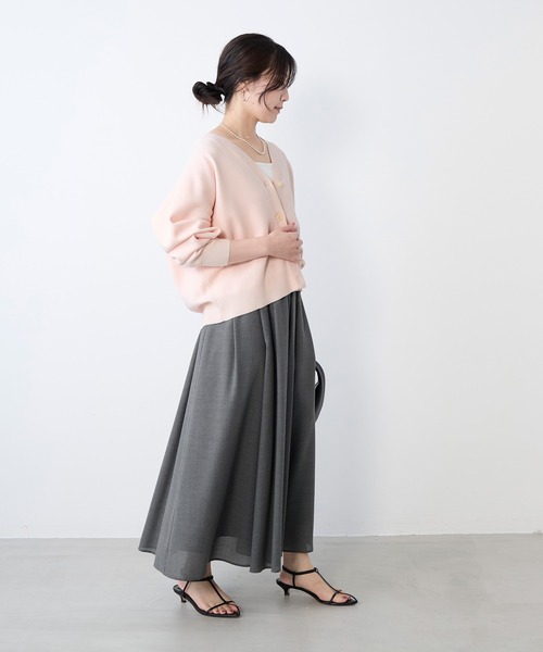 MICA&DEAL（マイカ＆ディール）の「ミラノリブショートカーディガン（ニット/セーター・レディース・ダークネイビー/ライトグレー/ピンク・FREE）」の16枚目の写真