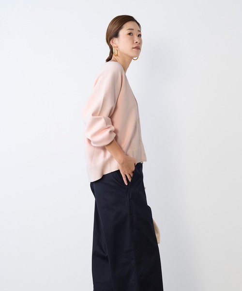 MICA&DEAL（マイカ＆ディール）の「ミラノリブショートカーディガン（ニット/セーター・レディース・ダークネイビー/ライトグレー/ピンク・FREE）」の8枚目の写真