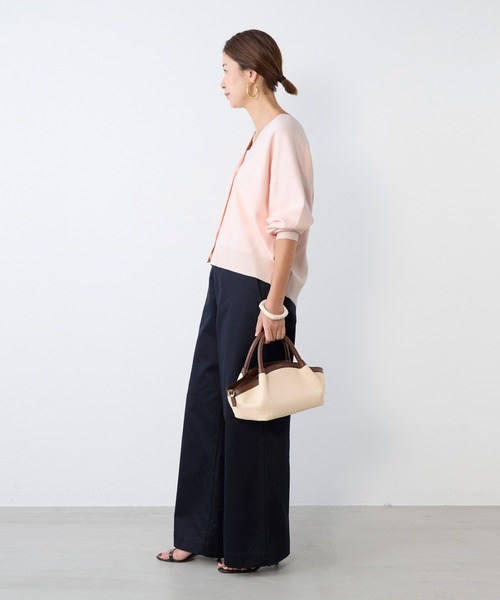 MICA&DEAL（マイカ＆ディール）の「ミラノリブショートカーディガン（ニット/セーター・レディース・ダークネイビー/ライトグレー/ピンク・FREE）」の7枚目の写真