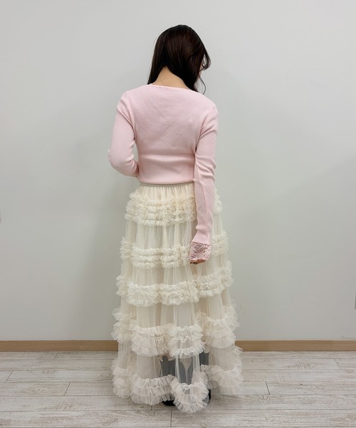 frunco(フランコ)の「【ZOZOTOWN限定】レース付きクルーネックリブニット(ニット/セーター・レディース・ホワイト/ピンク/ブラック/イエロー・FREE)」の10枚目の写真