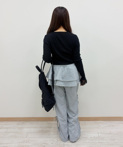 frunco(フランコ)の「【ZOZOTOWN限定】レース付きクルーネックリブニット(ニット/セーター・レディース・ホワイト/ピンク/ブラック/イエロー・FREE)」の22枚目の写真
