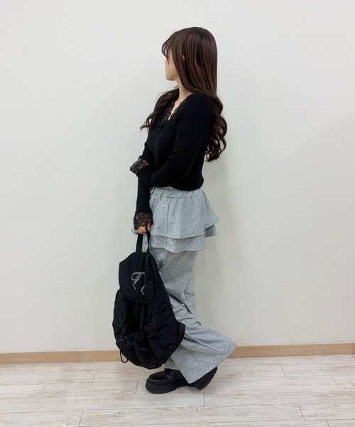 frunco(フランコ)の「【ZOZOTOWN限定】レース付きクルーネックリブニット(ニット/セーター・レディース・ホワイト/ピンク/ブラック/イエロー・FREE)」の21枚目の写真