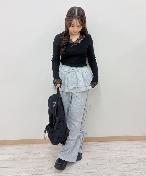 frunco(フランコ)の「【ZOZOTOWN限定】レース付きクルーネックリブニット(ニット/セーター・レディース・ホワイト/ピンク/ブラック/イエロー・FREE)」の20枚目の写真
