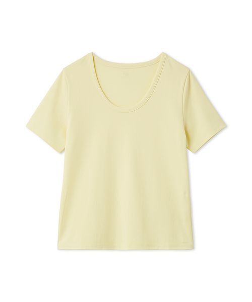 FRAY I.D(フレイアイディー)の「ラウンドネックTシャツ/接触冷感(Tシャツ/カットソー・レディース・ブラック/イエロー/ネイビー/ホワイト・F)」の4枚目の写真