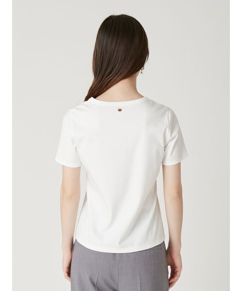 FRAY I.D(フレイアイディー)の「ラウンドネックTシャツ/接触冷感(Tシャツ/カットソー・レディース・ブラック/イエロー/ネイビー/ホワイト・F)」の15枚目の写真