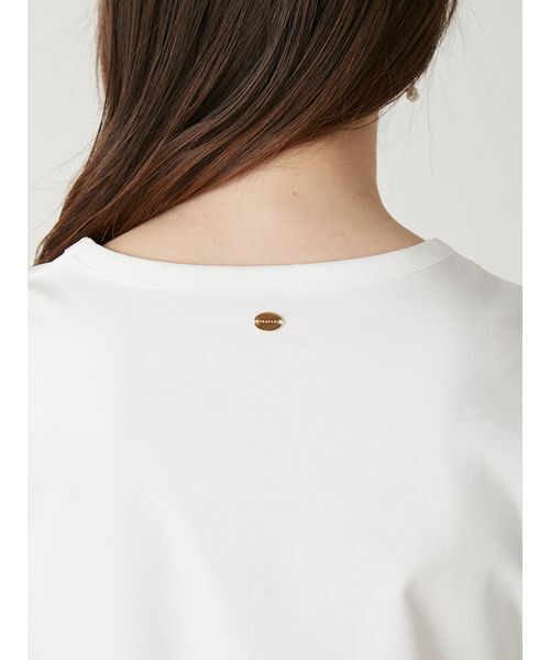 FRAY I.D(フレイアイディー)の「ラウンドネックTシャツ/接触冷感(Tシャツ/カットソー・レディース・ブラック/イエロー/ネイビー/ホワイト・F)」の11枚目の写真