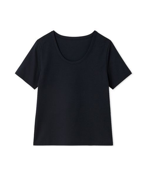 FRAY I.D(フレイアイディー)の「ラウンドネックTシャツ/接触冷感(Tシャツ/カットソー・レディース・ブラック/イエロー/ネイビー/ホワイト・F)」の6枚目の写真