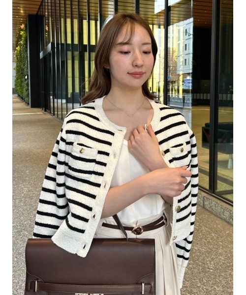 FRAY I.D(フレイアイディー)の「ラウンドネックTシャツ/接触冷感(Tシャツ/カットソー・レディース・ブラック/イエロー/ネイビー/ホワイト・F)」の19枚目の写真