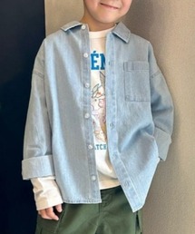 Right-on | 【Refurbish】ワンポイント刺繍シャツ (キッズ / 通園通学 / シンプル)(シャツ/ブラウス)