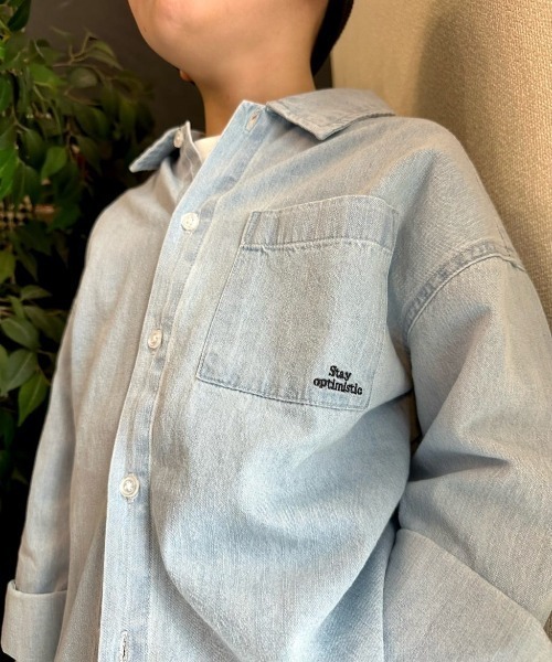 Right-on（ライトオン）の「【Refurbish】ワンポイント刺繍シャツ (キッズ / 通園通学 / シンプル)（シャツ/ブラウス・キッズ・ブラック/ブルー・110/120/130/140/150/160）」の22枚目の写真