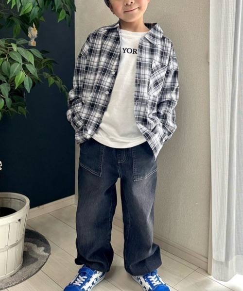 Right-on（ライトオン）の「【Refurbish】ワンポイント刺繍シャツ (キッズ / 通園通学 / シンプル)（シャツ/ブラウス・キッズ・ブラック/ブルー・110/120/130/140/150/160）」の16枚目の写真