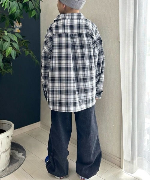 Right-on（ライトオン）の「【Refurbish】ワンポイント刺繍シャツ (キッズ / 通園通学 / シンプル)（シャツ/ブラウス・キッズ・ブラック/ブルー・110/120/130/140/150/160）」の18枚目の写真