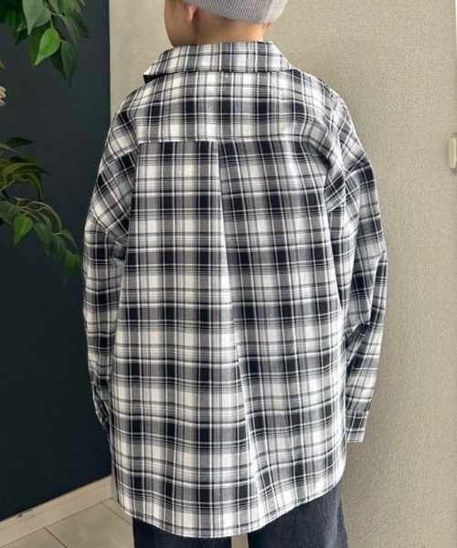 Right-on（ライトオン）の「【Refurbish】ワンポイント刺繍シャツ (キッズ / 通園通学 / シンプル)（シャツ/ブラウス・キッズ・ブラック/ブルー・110/120/130/140/150/160）」の15枚目の写真