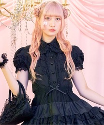 BODYLINE | ハートパールボタンの半袖レースフリルブラウス(シャツ/ブラウス)