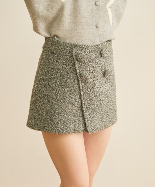 TITTY&CO.（ティティーアンドコー）の「クラシカルボタン付きミニスカート（スカート・レディース・ブラック/グレー・FREE）」の12枚目の写真