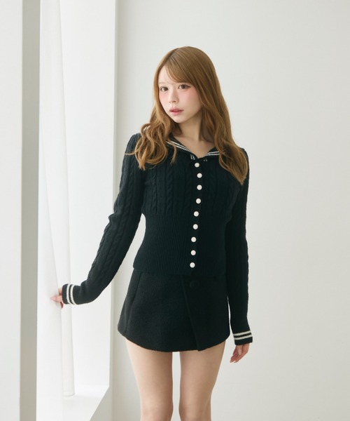 TITTY&CO.（ティティーアンドコー）の「クラシカルボタン付きミニスカート（スカート・レディース・ブラック/グレー・FREE）」の11枚目の写真