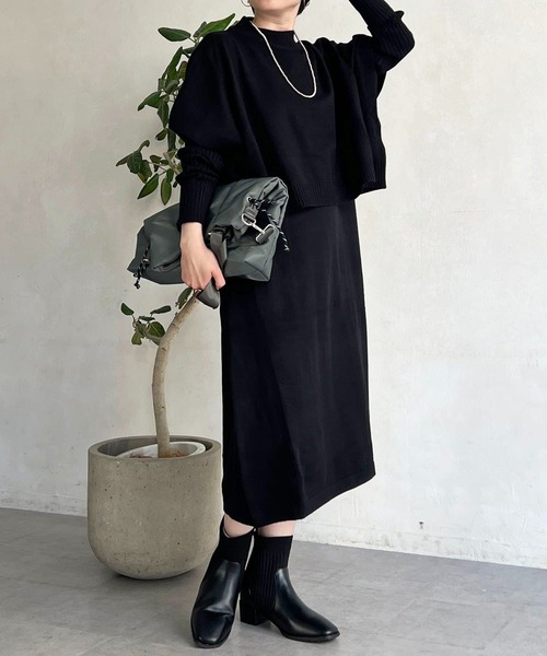 un dix cors(アンディコール)の「重ね着ワンピース(ワンピース・レディース・グレー/ベージュ/ブラック・FREE)」の2枚目の写真