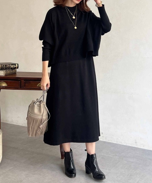 un dix cors(アンディコール)の「重ね着ワンピース(ワンピース・レディース・グレー/ベージュ/ブラック・FREE)」の14枚目の写真