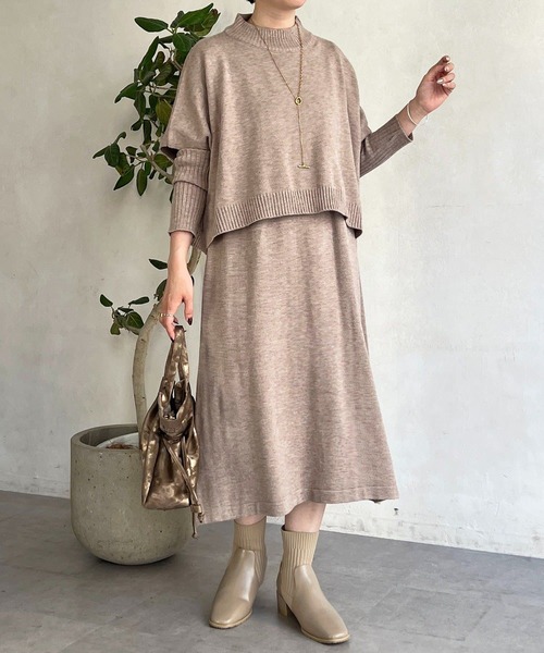 un dix cors(アンディコール)の「重ね着ワンピース(ワンピース・レディース・グレー/ベージュ/ブラック・FREE)」の18枚目の写真