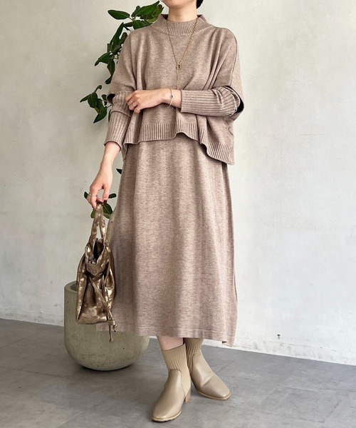 un dix cors(アンディコール)の「重ね着ワンピース(ワンピース・レディース・グレー/ベージュ/ブラック・FREE)」の19枚目の写真