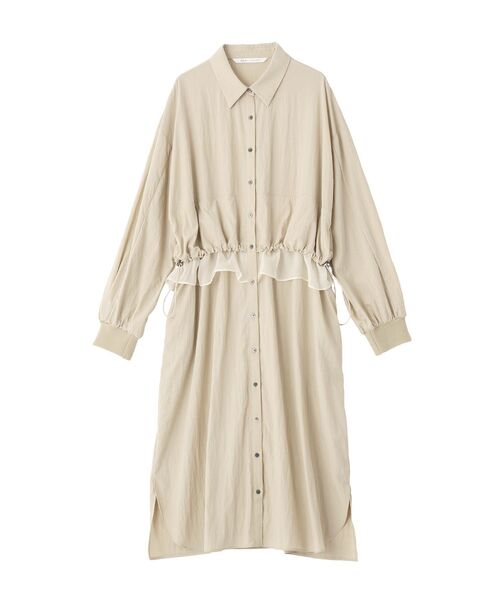 Editt by YECCA VECCA（エディットバイイェッカヴェッカ）の「シアーMIXドロストデザインシャツワンピース（シャツワンピース・レディース・ベージュ/ストライプ/カーキ・FREE）」の16枚目の写真